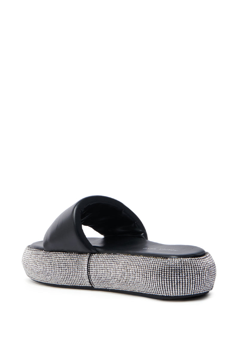 AZALEA WANG SWITZERLAND BLACK RHINESTONE SANDAL