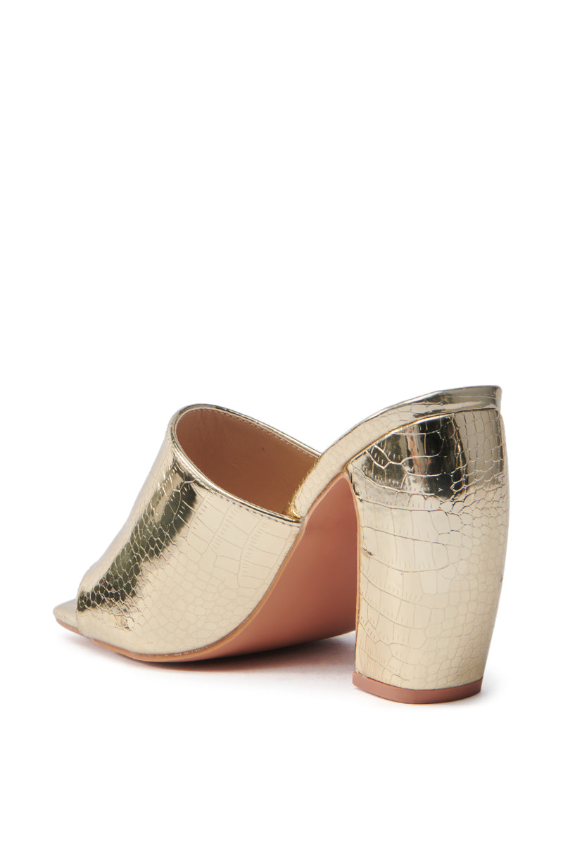 AZALEA WANG SYBELLA GOLD CROC SANDAL