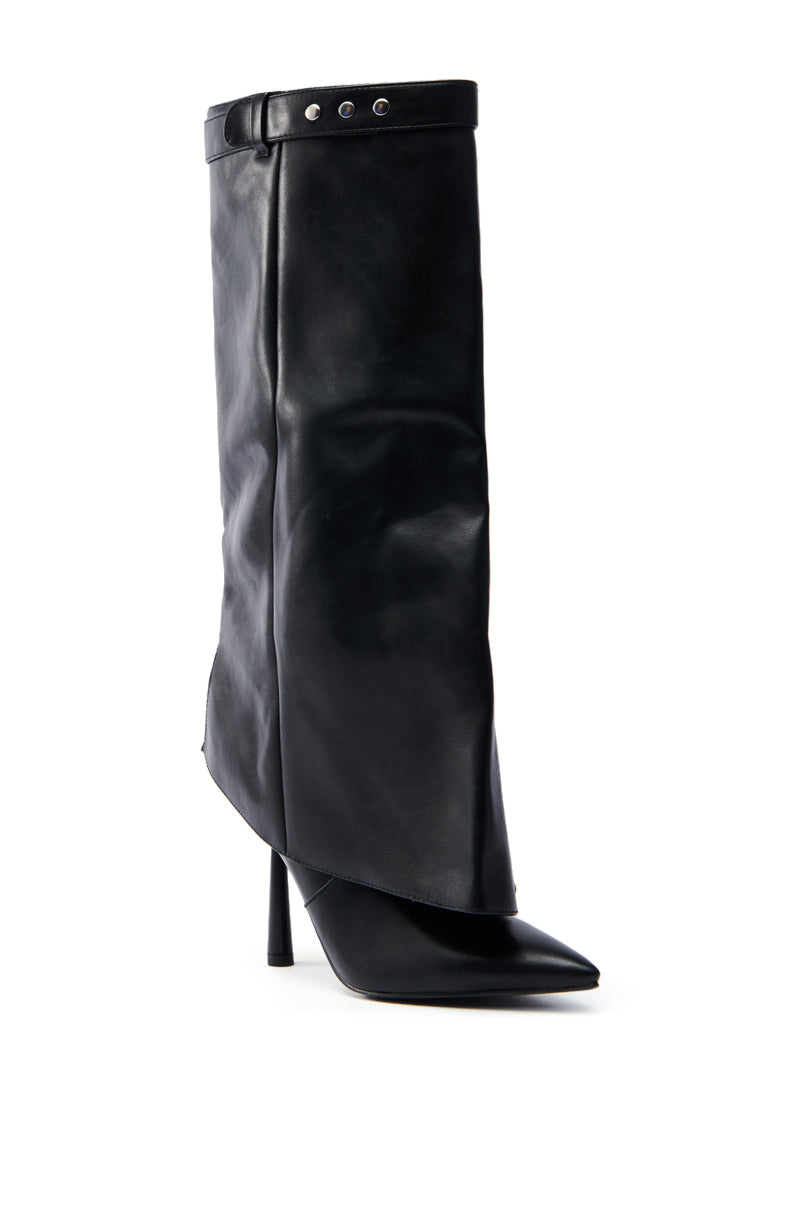 AZALEA WANG TRACKSTAR BLACK STILETTO BOOT