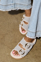 AZALEA WANG TRESOR GREY FUZZY SANDAL