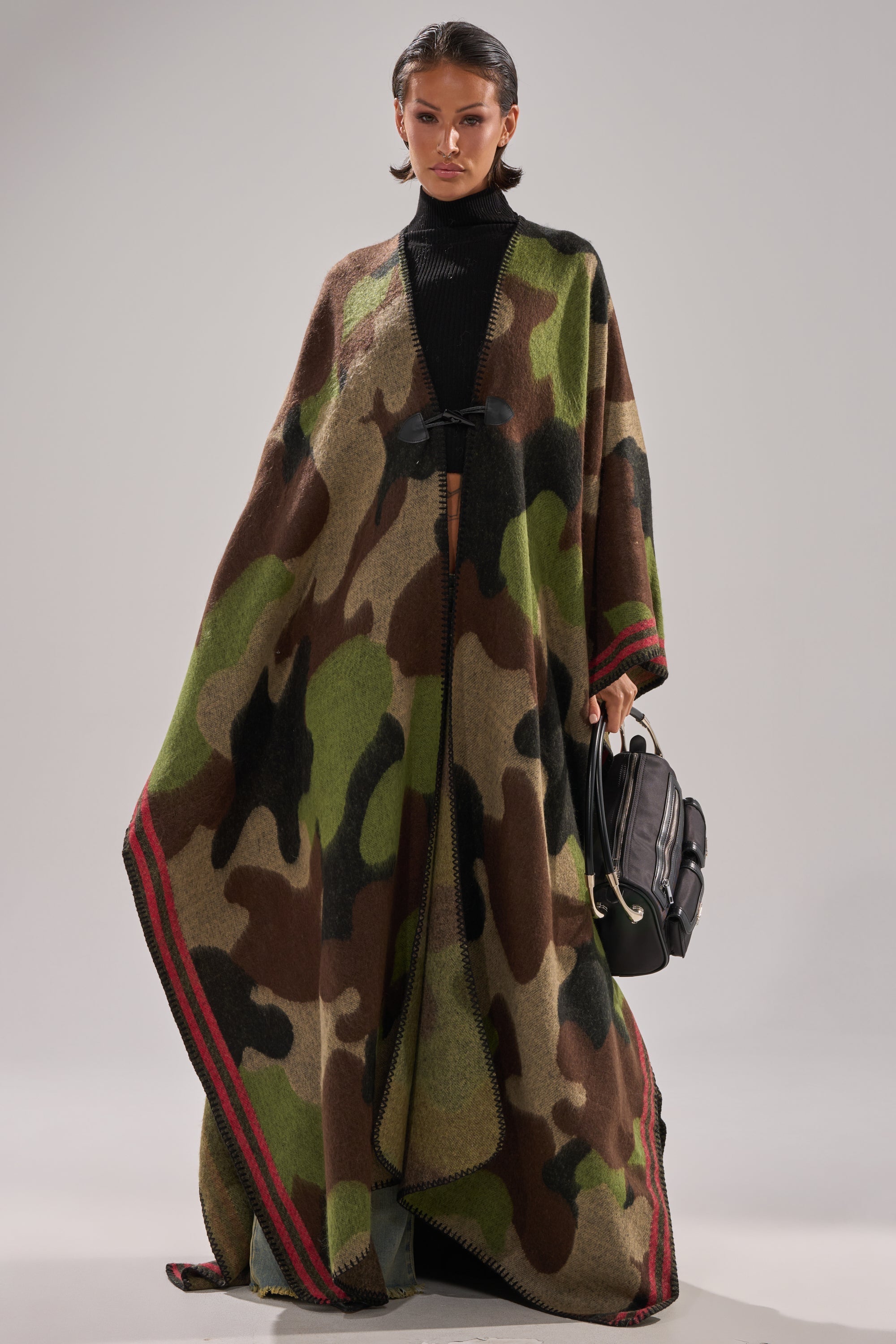 CAMO NIGHTS MAXI PONCHO