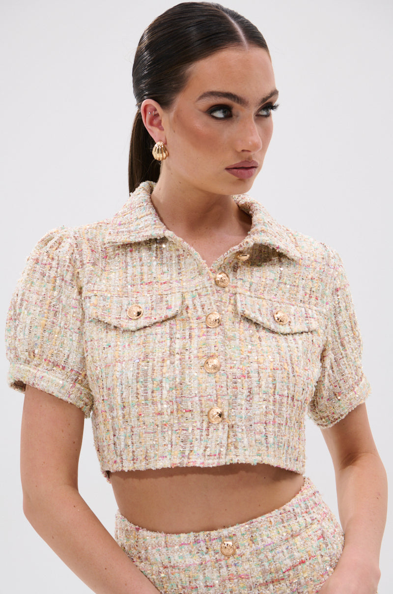EVERY BIT OF PRETTY TWEED BUTTON DOWN
