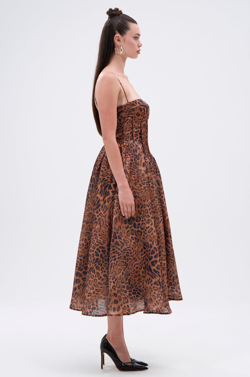 CHEETAH SISTERS MIDI DRESS