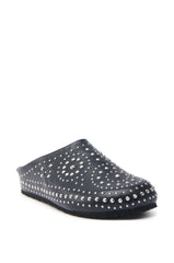 AZALEA WANG WEBSTON BLACK STUDDED MULE