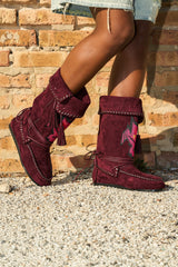 AZALEA WANG WERET PLUM FLAT BOOTIE