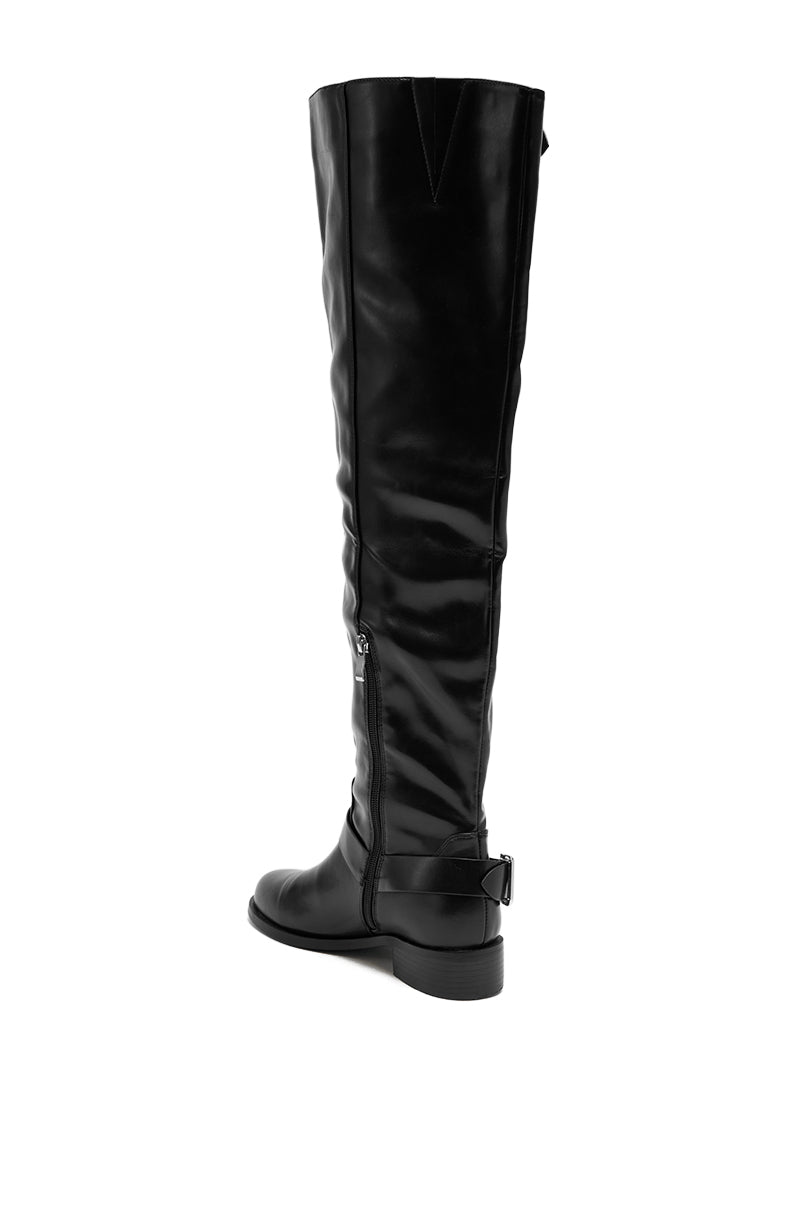 AZALEA WANG XALIIMA BLACK OVER THE KNEE RIDING BOOT