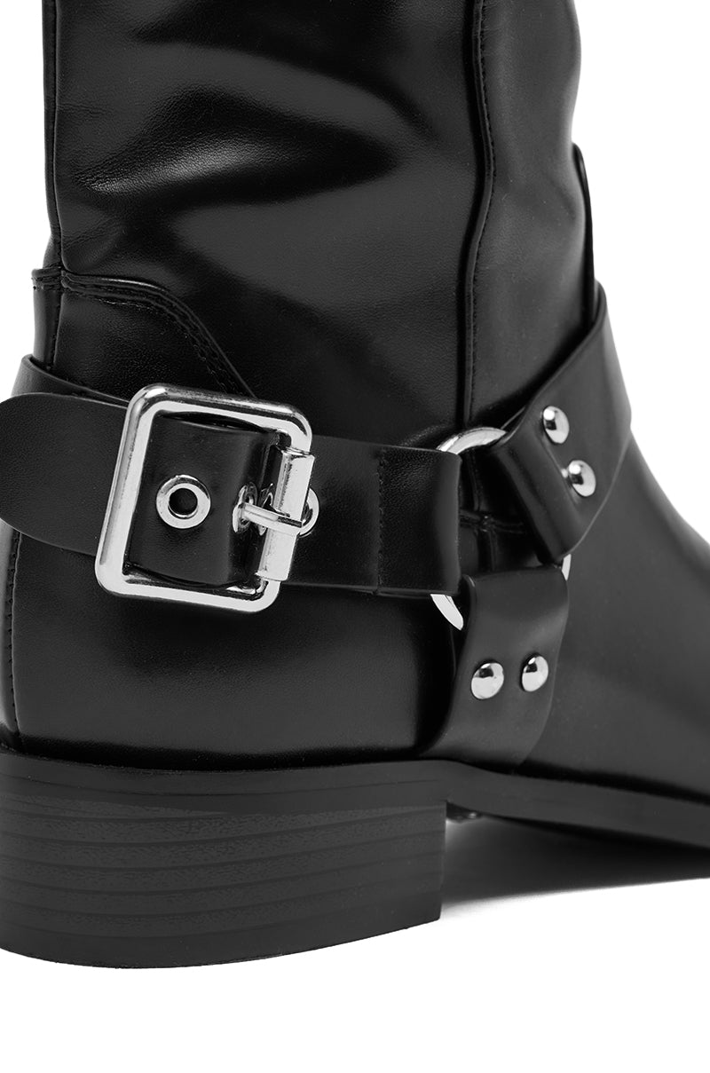 AZALEA WANG XALIIMA BLACK OVER THE KNEE RIDING BOOT