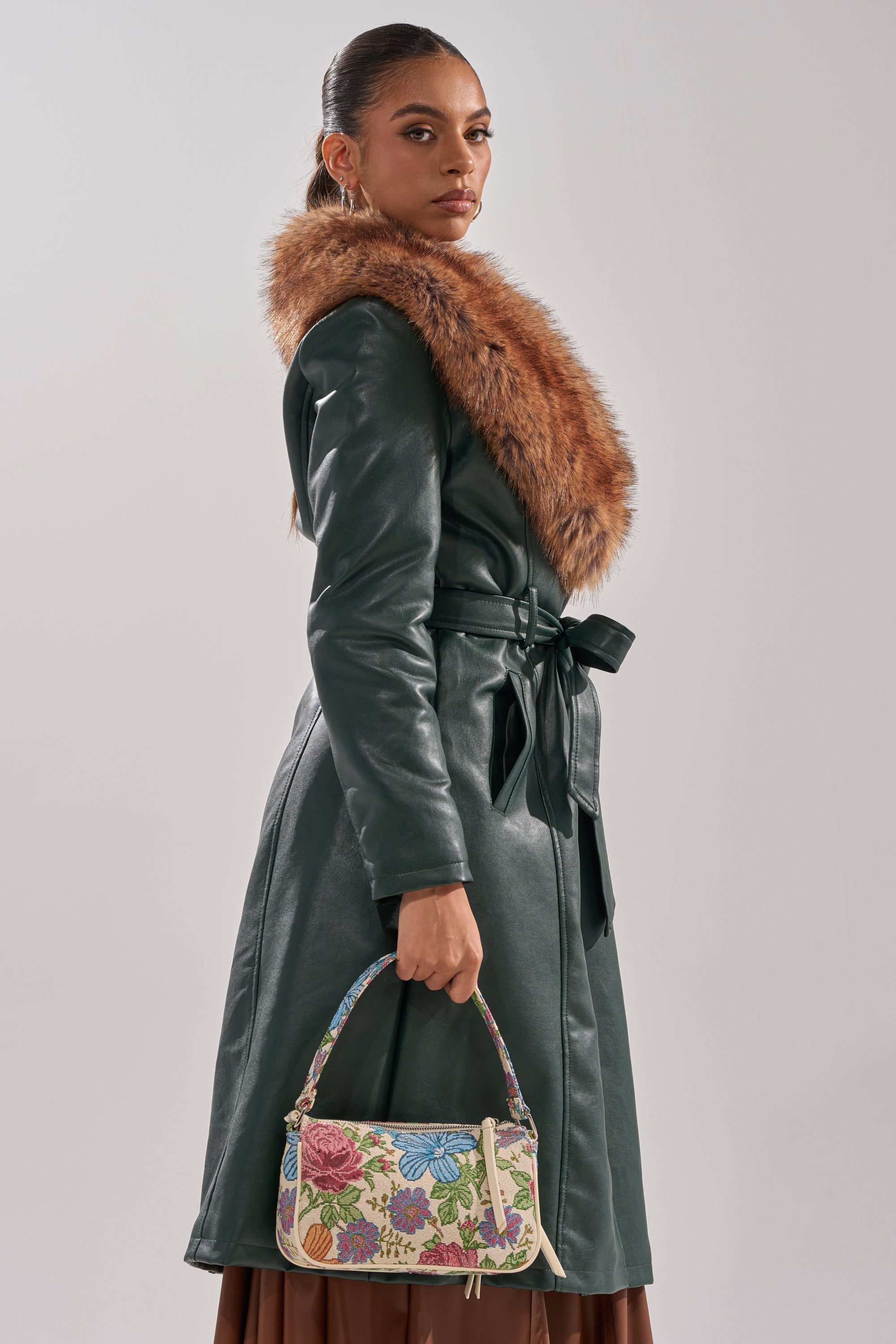 GREENVIEW FUR TRIM TRENCH