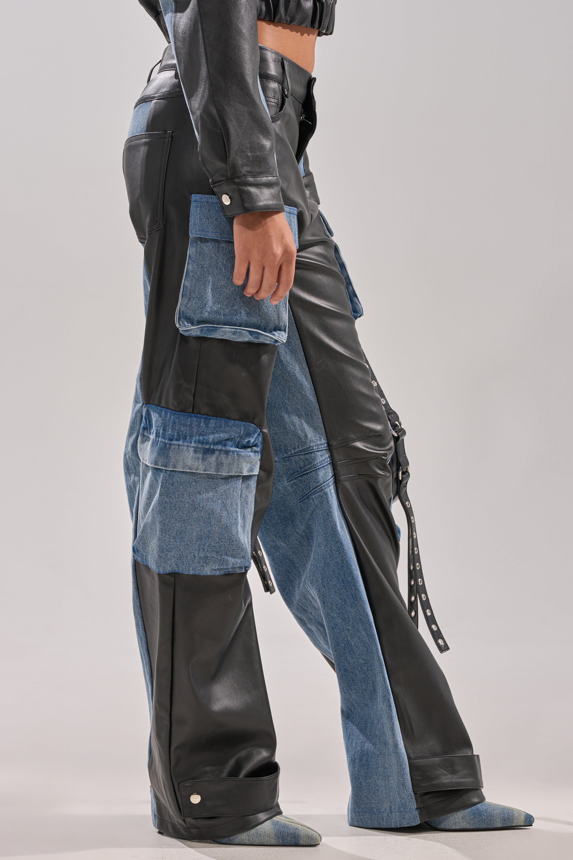 DOWN TIME MIXED MEDIA CARGO PANT