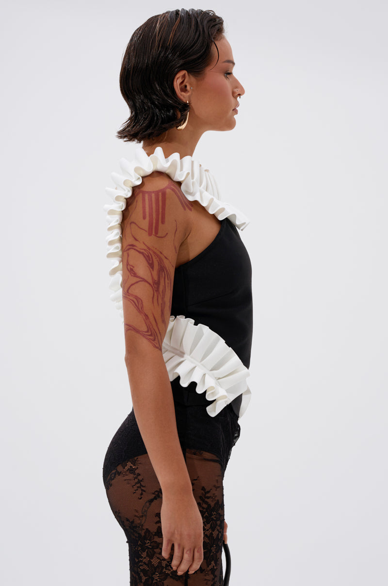 BAROQUE MOCK NECK TOP