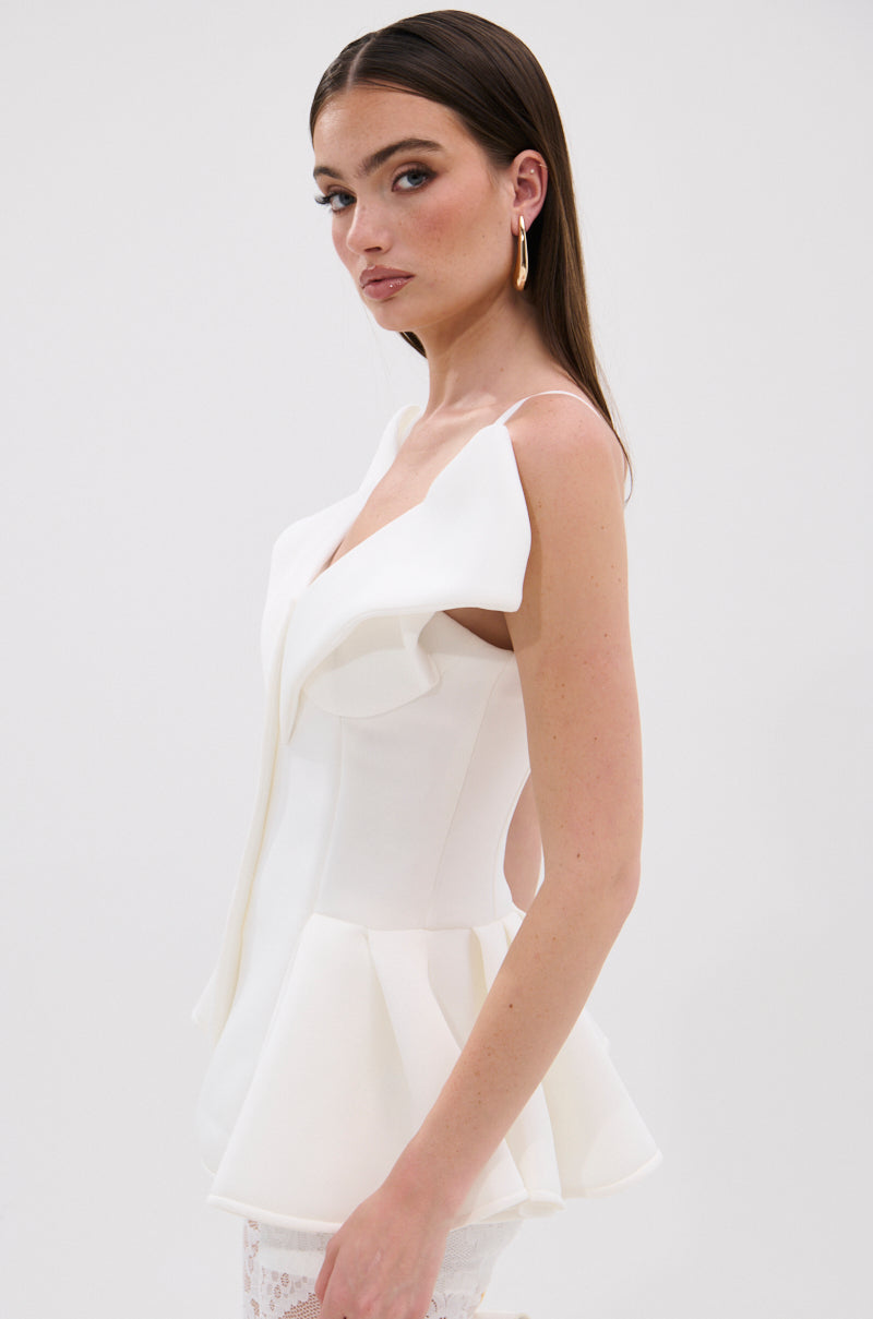 DANCE AROUND SLEEVELESS PEPLUM CORSET