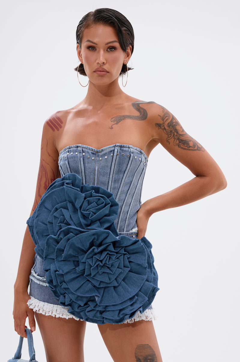 MORE IS BETTER DENIM BROOCH