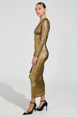 I GOT WHAT YOU LIKE METALLIC MAXI DRESS