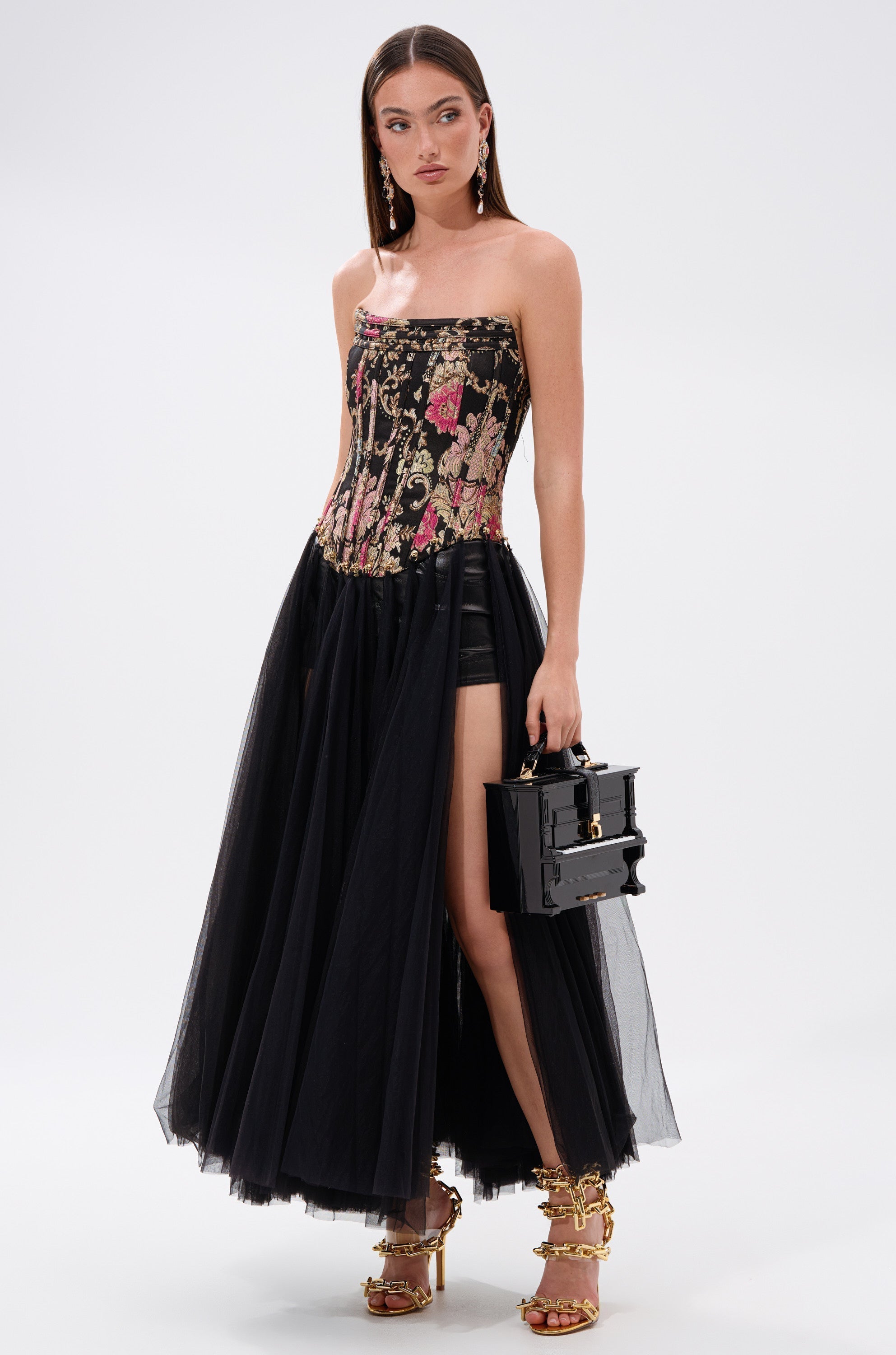 ROYAL TULLE TRIM CORSET TOP