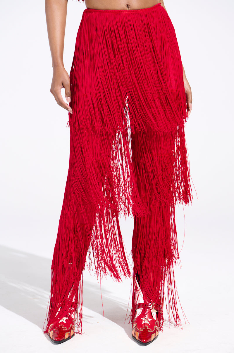 OH SO FRINGE PANTS IN RED