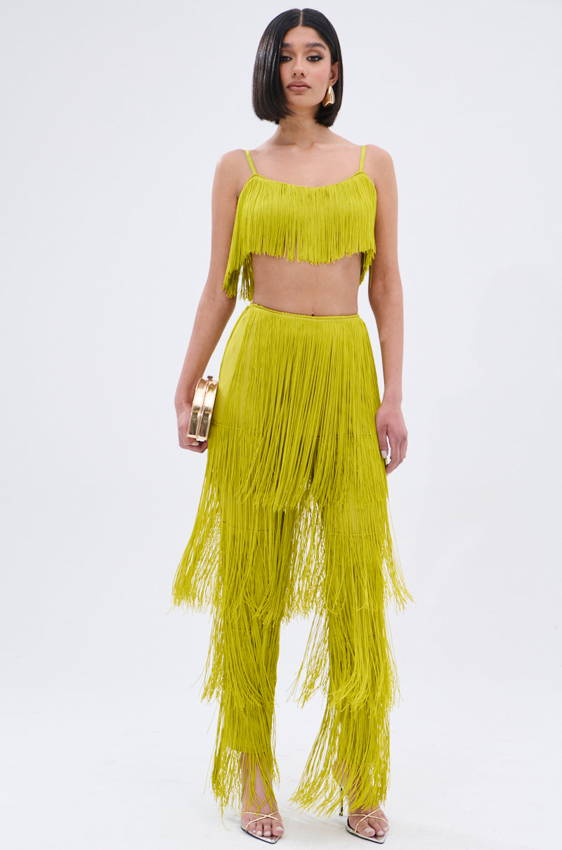 OH SO FRINGE PANTS IN GREEN