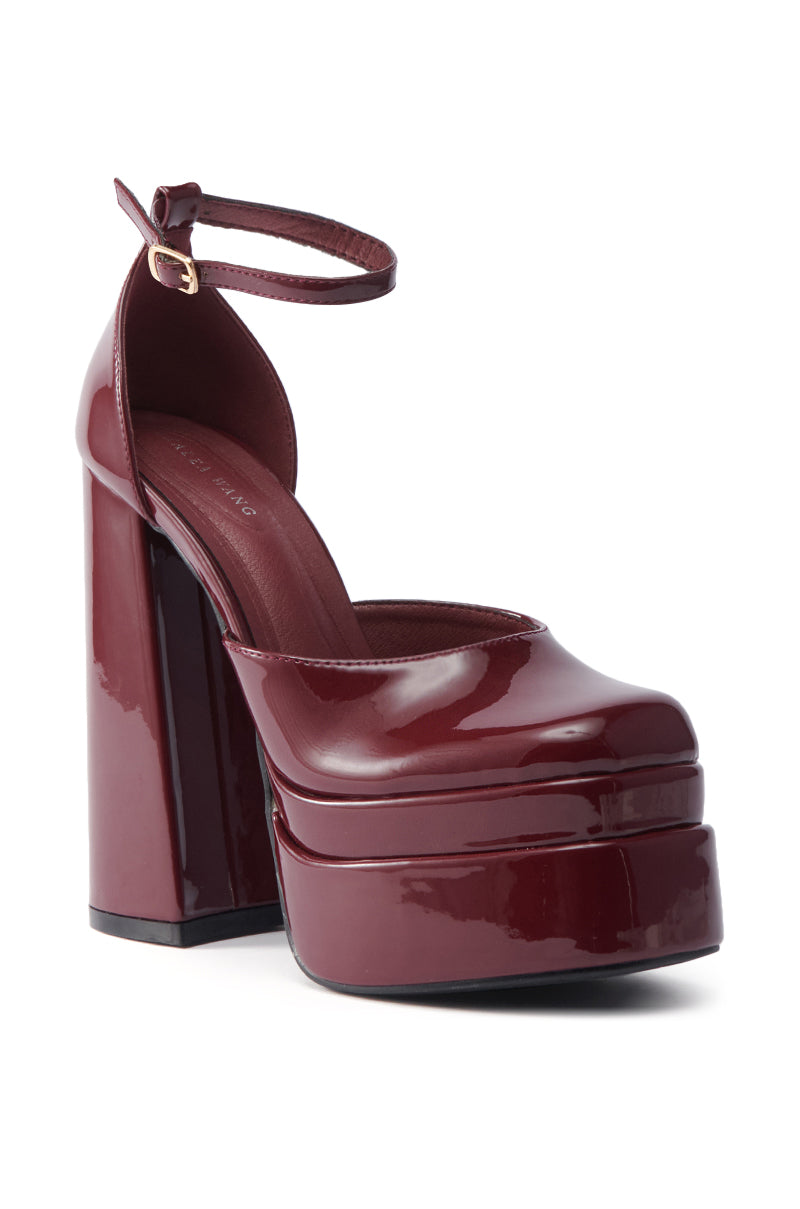 AZALEA WANG YUFFIE PATENT BURGUNDY PUMP