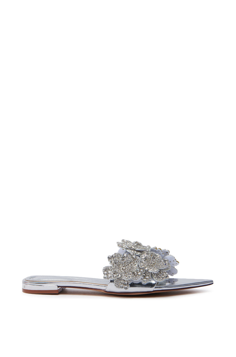 AZALEA WANG YUNA RHINESTONE FLOWER EMBELLISHED SANDAL