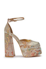 AZALEA WANG ZIPPORAH NEW BROCADE MARY JANE PLATFORM PUMP