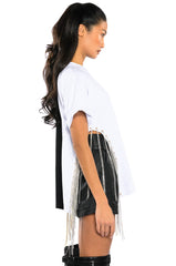 ABOVE AVERAGE HALF HALF CHAIN DETAIL OVERSIZED TEE