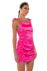 ADA RUCHED SLEEVELESS MINI DRESS