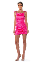 ADA RUCHED SLEEVELESS MINI DRESS