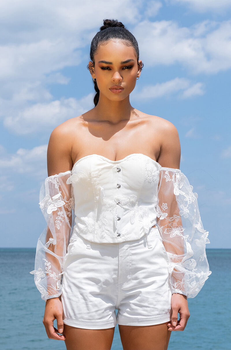 ANGEL BABE OFF THE SHOULDER CORSET BLOUSE