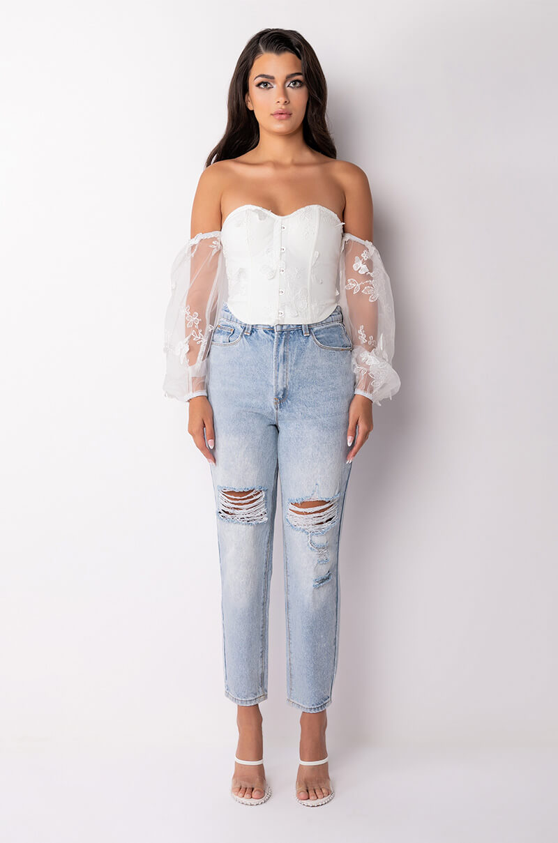 ANGEL BABE OFF THE SHOULDER CORSET BLOUSE