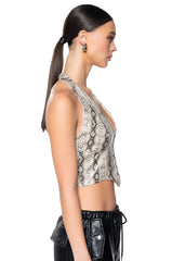 ANIMAL INSTICT HALTER NECK CORSET TOP