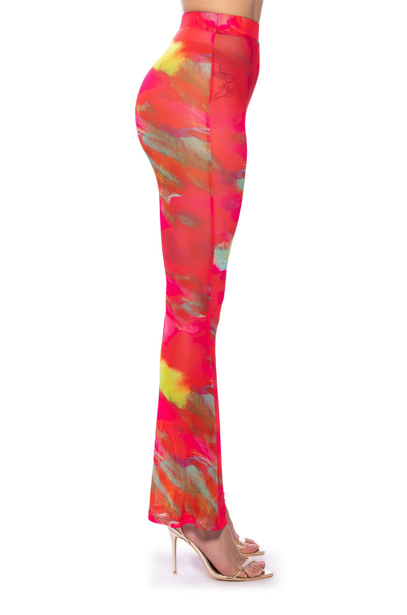 ARI PRINTED MESH FLARE LEGGING