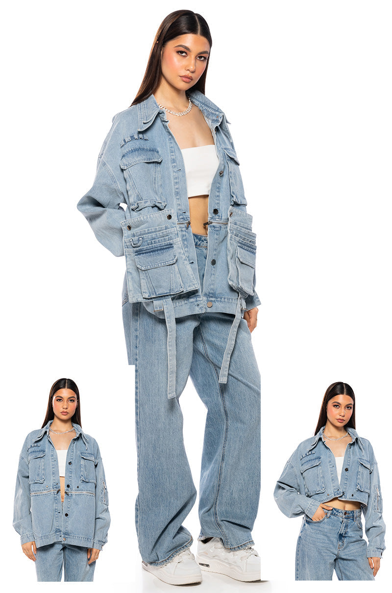 ASAP POCKET HI LO DENIM JACKET