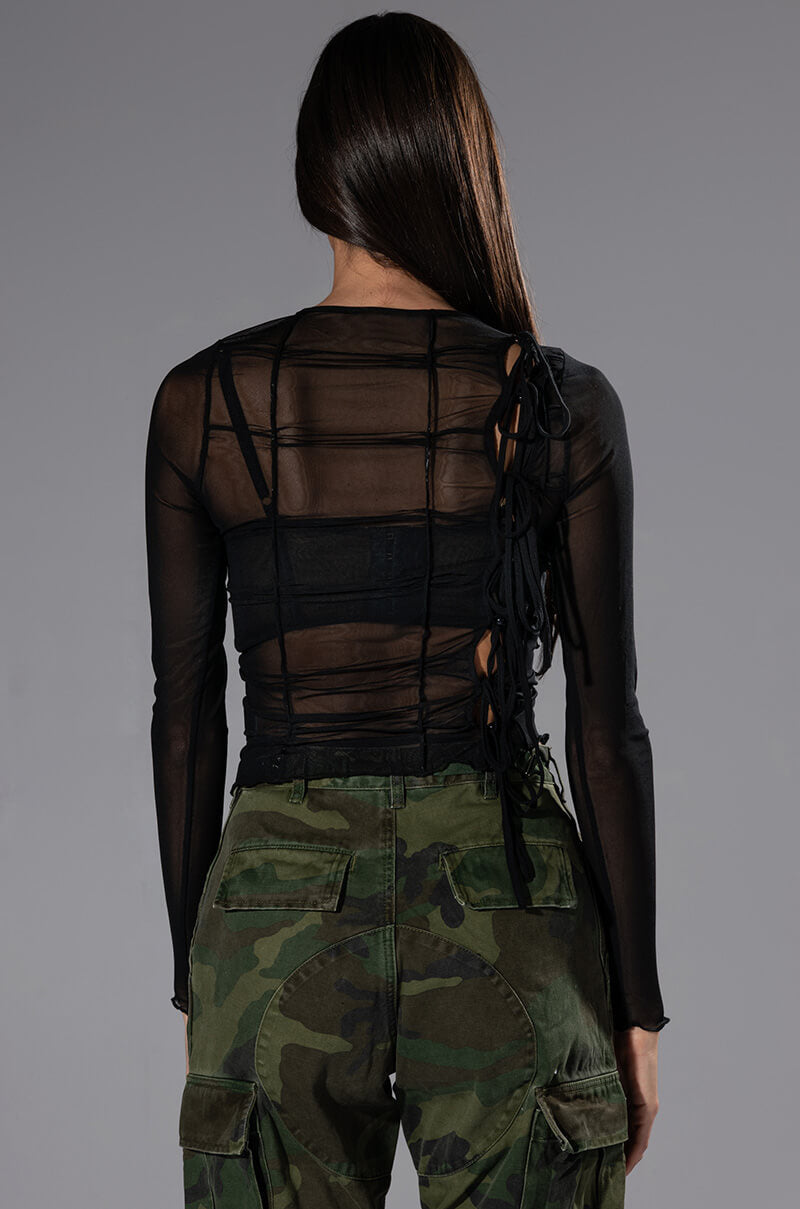 ATTENTION LONG SLEEVE MESH TOP