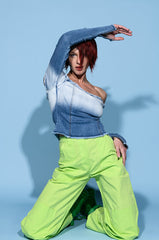 AURA OFF THE SHOULDER DENIM TOP