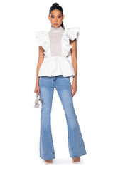 AURORA BEADED CHEST PANEL BLOUSE
