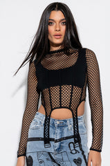 AVANT GARDE LONG SLEEVE MESH TOP