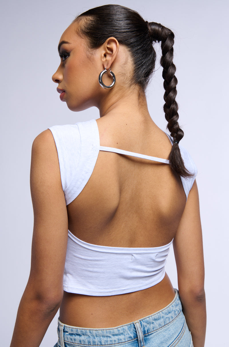 AVERY CAP SLEEVE OPEN BACK T SHIRT