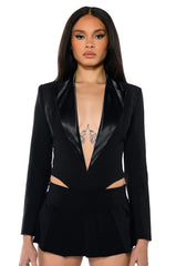 AWARD ME V NECK BLAZER BODYSUIT