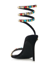 AZALEA WANG ABU BLACK EMBELLISHED COIL SANDAL