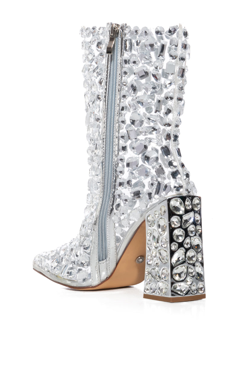 AZALEA WANG AGAVE SILVER DIAMOND BOOTIE