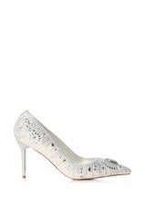 AZALEA WANG ALESSIO SILVER EMBELLISHED PUMP