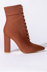 AZALEA WANG ALL FOR YOU CHUNKY BOOTIE IN RUST