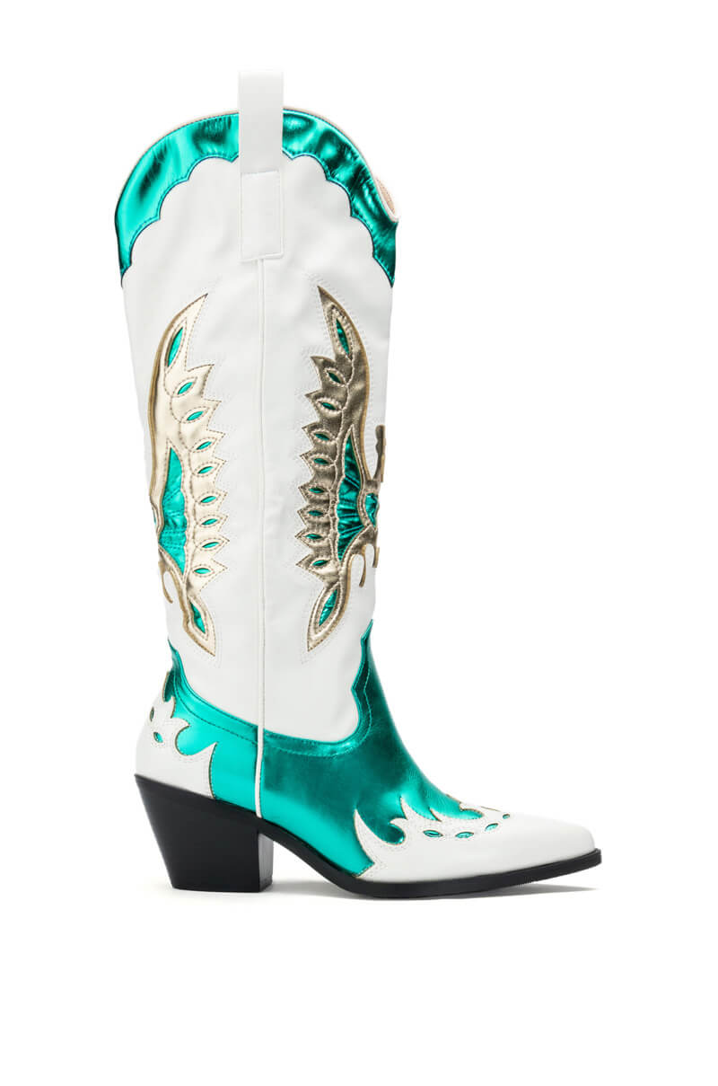 AZALEA WANG ALPOLINE WEDGE BOOT IN GREEN