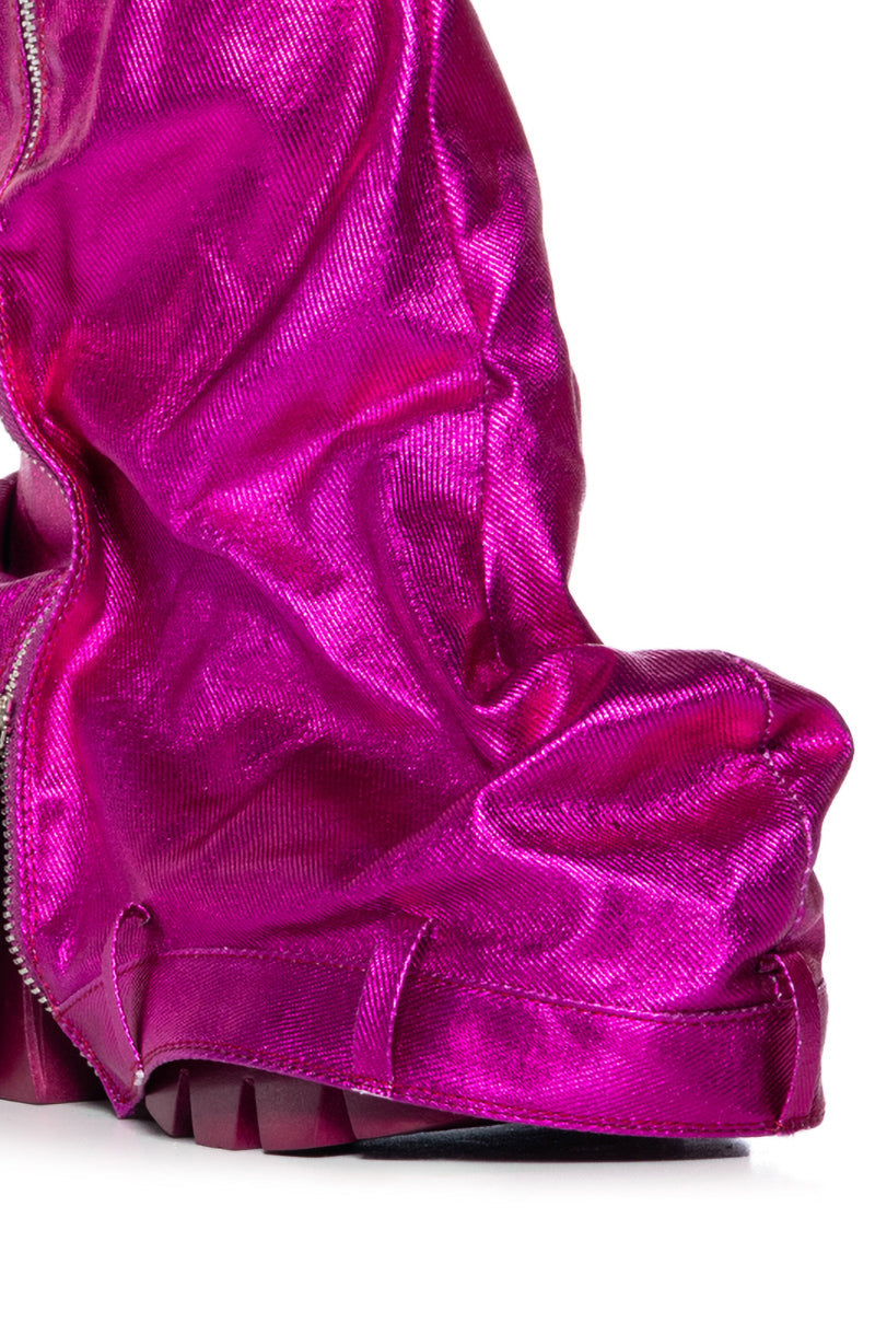 AZALEA WANG ANGELA FUCHSIA FLAT BOOTIE