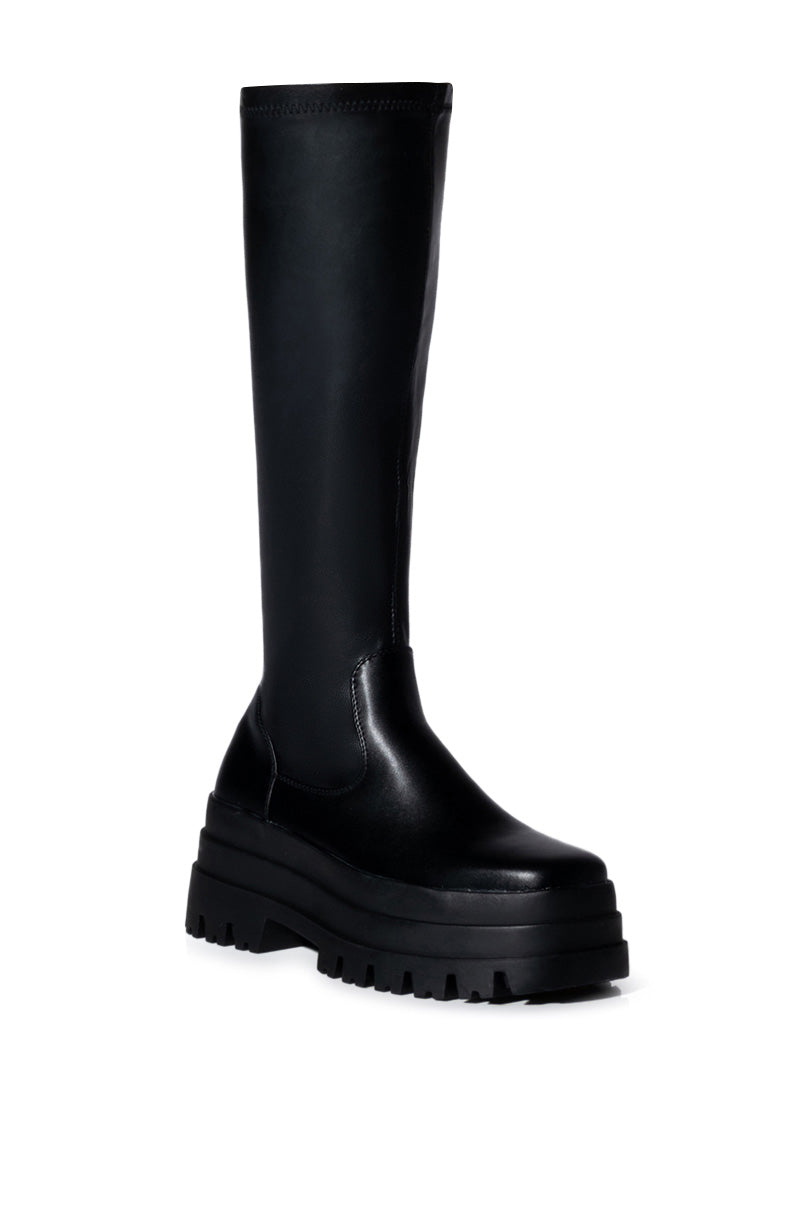 AZALEA WANG ARETHA STRETCH BOOT IN BLACK