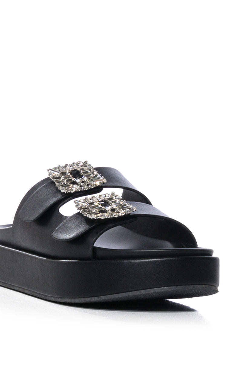 AZALEA WANG BABET EMBELLISHED SANDAL IN BLACK