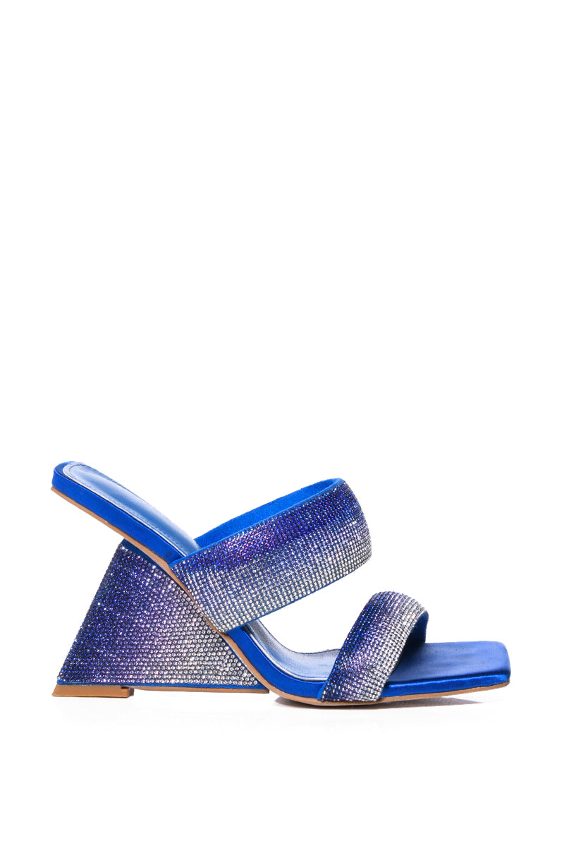 AZALEA WANG SAWYER BLUE SLIP ON SANDAL