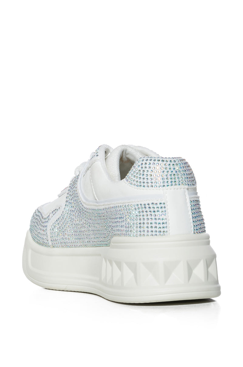AZALEA WANG BALL GAME SILVER RHINESTONE SNEAKER