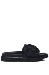 AZALEA WANG BEE FLAT SANDAL IN BLACK