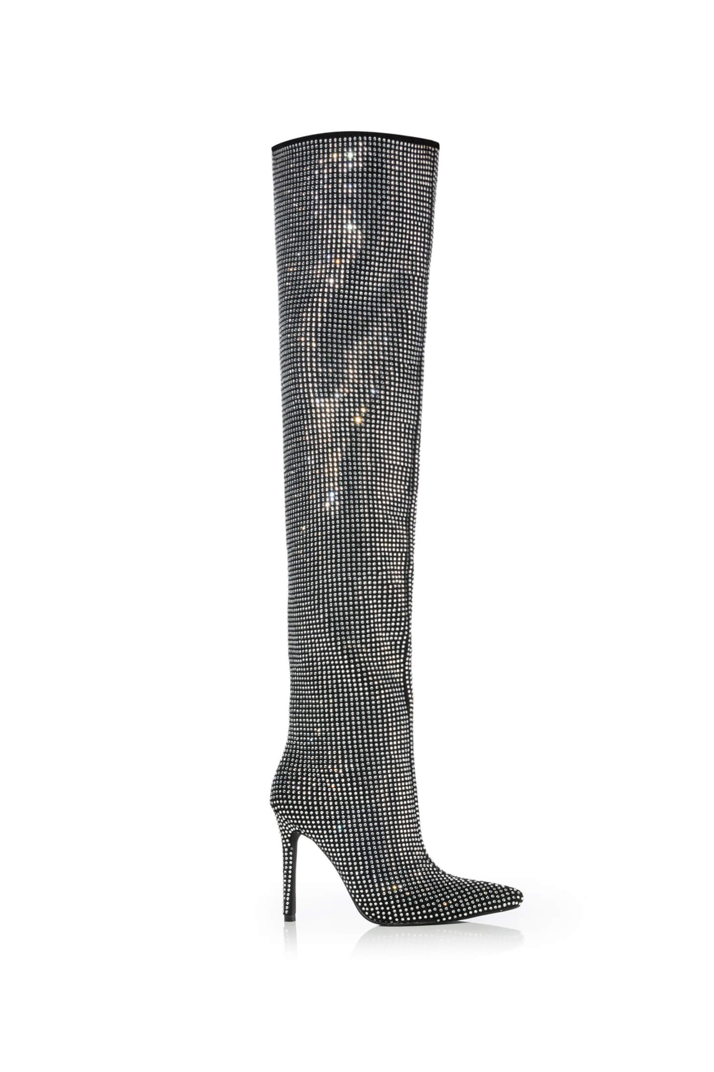 AZALEA WANG BELLA BLING STILETTO BOOT IN BLACK