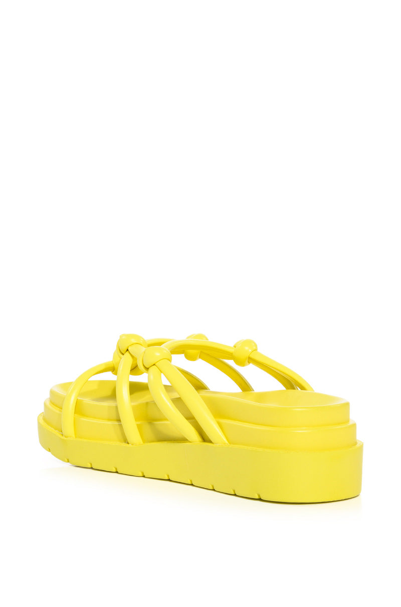 AZALEA WANG BENITA FLAT SANDAL IN YELLOW